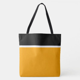 Spaß Schwarz-weißer heller, goldgelber Farbblock Tasche