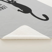 Spaß Schwarze Katze auf - Hang da rein! humorvoll Sherpadecke (3/4)