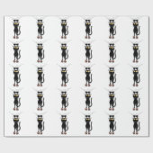 Spaß-schwarze Katze, die unten Packpapier fällt (Flach)