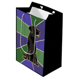 Spaß-schwarze Labrador retriever-Geschenk-Tasche Mittlere Geschenktüte