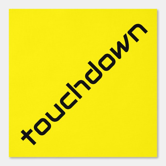 Spaß schwarzer Diagonal Touchdown Text auf hellgel Tapete (Vorderseite)