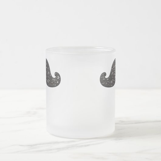 SPASS-SCHWARZER GLITZER-SCHNURRBART MATTGLASTASSE (Mittel)