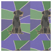 Spaß-schwarzes Labrador retriever-Kunst-Gewebe Stoff (Nahaufnahme)