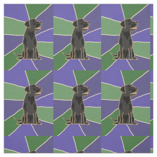 Spaß-schwarzes Labrador retriever-Kunst-Gewebe Stoff