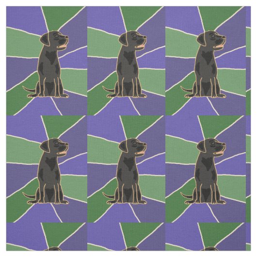 Spaß-schwarzes Labrador retriever-Kunst-Gewebe Stoff (Muster)