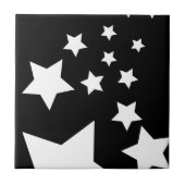 Spaß-Schwarzweiss-Stern-Entwurf Fliese (Vorderseite)