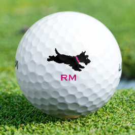 Spaß Scottie Dog Mit Monogramm rosa Custom Golfball