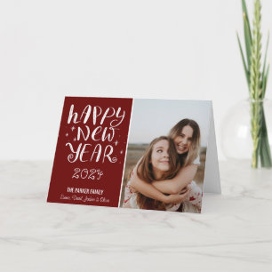 Spaß Script glücklich Neues Jahr Foto Niedlicher R Feiertagskarte