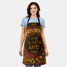 Spaß sei glücklich, florale Whimsikäre Custom Insp Schürze