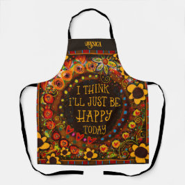 Spaß sei glücklich, florale Whimsikäre Custom Insp Schürze