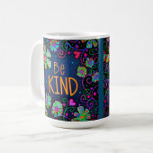Spaß sei nette florale Inspirivity Boho Trendy Kaffeetasse (Vorderseite Links)