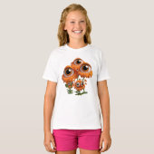 Spaß Seltsame Orange Blume Eyeball T - Shirt (Vorne ganz)