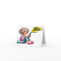 Spaß Senior mit Kaffee und Handy