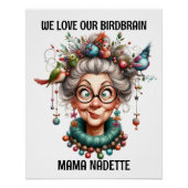 Spaß Senior mit Vögeln Poster (Vorderseite)