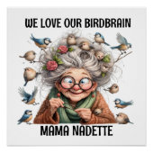 Spaß Senior mit Vögeln Poster (Vorderseite)