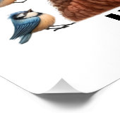 Spaß Senior mit Vögeln Poster (Ecke)