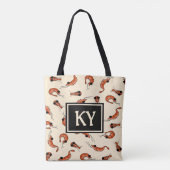 Spaß Shrimps überall auf Tasche drucken (Rückseite)