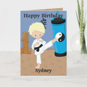 Spaß Sie sind A-Maze-ing Blonde Boys Karate Geburt Karte (Vorderseite)