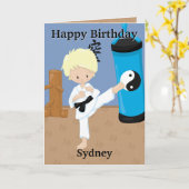 Spaß Sie sind A-Maze-ing Blonde Boys Karate Geburt Karte (Gelbe Blume)