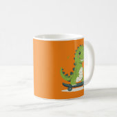 Spaß Skateboarding Dinosaurier Kaffeetasse (VorderseiteRechts)