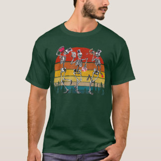 Spaß Skelett Tanzend Tot Drinnen Aber Es Ist Valen T-Shirt
