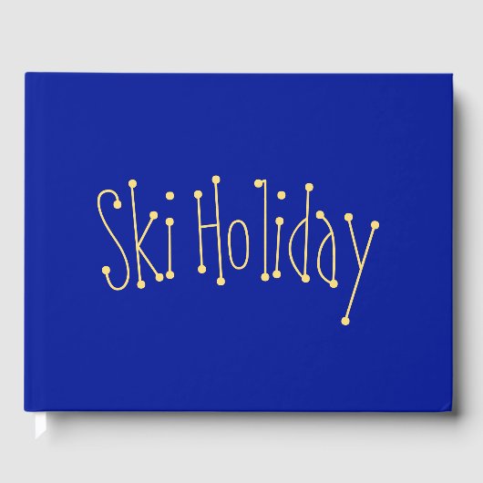 Spaß "Skiurlaub" zentrierter Text auf Bold Royal B Gästebuch (Vorderseite)