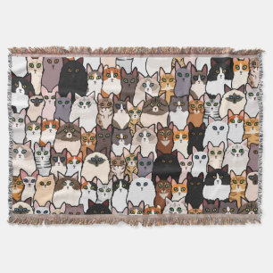 Spaß so viele Katzen und Kätzchen Collage Decke