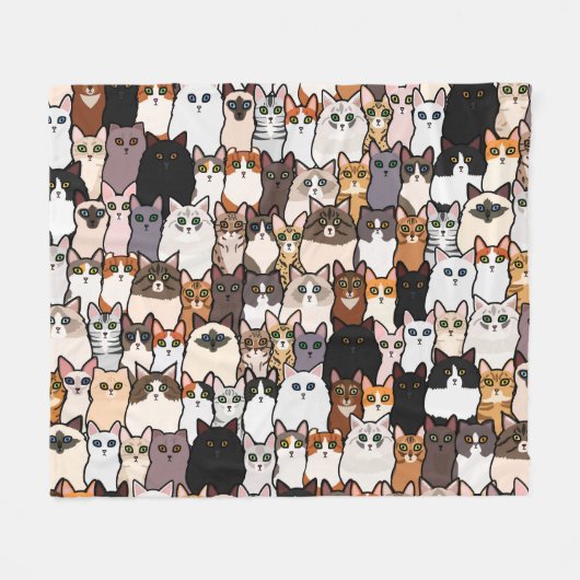Spaß so viele Katzen und Kätzchen Collage Fleecedecke (Vorderseite (Horizontal))