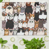 Spaß so viele Katzen und Kätzchen Collage Geschirrtuch (Gefaltet)