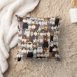 Spaß so viele Katzen und Kätzchen Collage Kissen