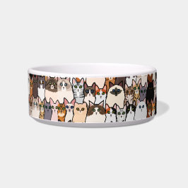 Spaß so viele Katzen und Kätzchen Collage Muster Napf