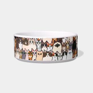 Spaß so viele Katzen und Kätzchen Collage Muster Napf