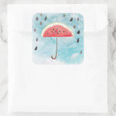 Spaß Sommer Frische Melon Frucht Regen Quadratischer Aufkleber (Tasche)