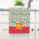 Spaß Sommer Stilvolle Monogram Küchentücher<br><div class="desc">Farbenfrohe sommerliche Wasserfarben gemischt mit kühnen Farbblockern und Ihrem Monogramm. Farbtöne, um ein wenig Beifall zu geben. Feiern Sie die Lebensfreude des Sommers mit einer faszinierenden Farbpalette. Diese lebhaften und bezaubernden Farbtöne harmonieren harmonisch und erinnern an den fröhlichen Geist der Saison und schaffen ein visuell atemberaubendes Ambiente. Diese Monogramm-Kollektion strahlt...</div>