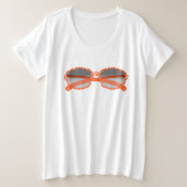Spaß Sommerlicher T - Shirt mit Orange Sonnenbrill (Design vorne)