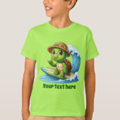 Spaß Sommermeerschildkröte hinzufügen Text Mädchen T-Shirt (Vorderseite)
