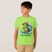 Spaß Sommermeerschildkröte hinzufügen Text Mädchen T-Shirt (Vorne ganz)