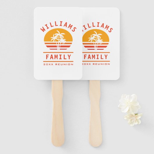 Spaß Sommerurlaub Tropical Beach Family Wiedersehe Fächer (Vorne und Hinten)