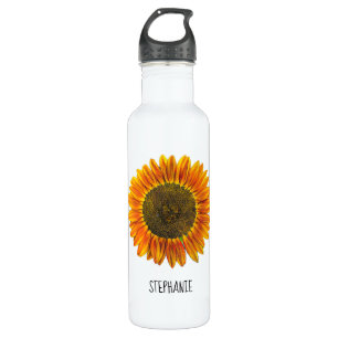 Spaß Sonnenblumen Personalisiertes Land Blumen Edelstahlflasche