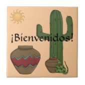 Spaß-Spanisch-Willkommens-südwestliche Fliese (Vorderseite)