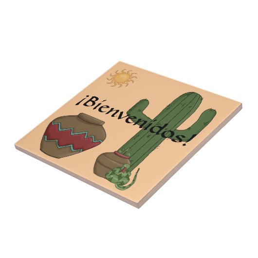 Spaß-Spanisch-Willkommens-südwestliche Fliese (Seite)