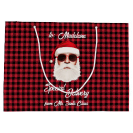 Spaß Special Lieferung Santa Red Black Buffalo Kar Große Geschenktüte