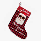 Spaß Special Lieferung Santa Red Black Buffalo Kar Kleiner Weihnachtsstrumpf (Vorderansicht (hängend))