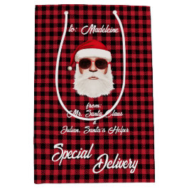 Spaß Special Lieferung Santa Red Black Buffalo Kar Mittlere Geschenktüte