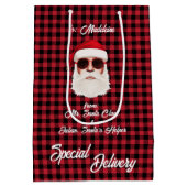 Spaß Special Lieferung Santa Red Black Buffalo Kar Mittlere Geschenktüte (Rückseite)