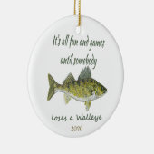 Spaß & Spiele, bis Jemand A Walleye verliert Keramik Ornament (Rechts)