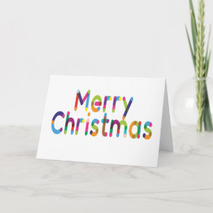 Spaß spielend farbenfrohe Weihnachtstypografie Dankeskarte