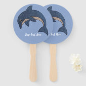 Spaß spinnt wie Springen der blauen weißen Dolphin Fächer (Vorne und Hinten)