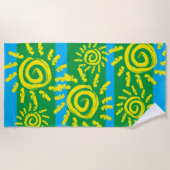 Spaß Spiral Sun auf Green Beach Handtuch (Vorderseite)