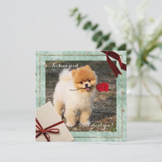 Spaß Spitz Weihnachten war ich eine gute Flachkart (Stehend Vorderseite)